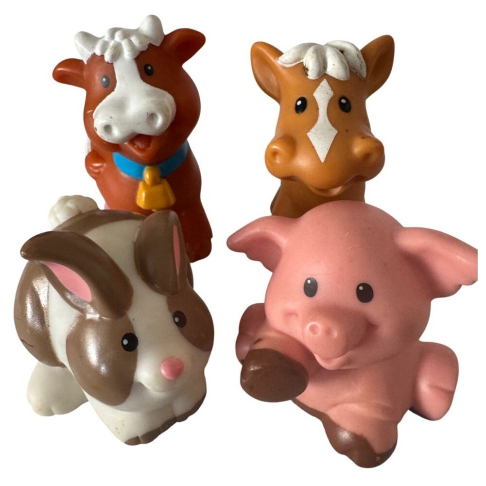4 Fisher Price Farm Animals Cow Horse Pig Rabbit group of 4